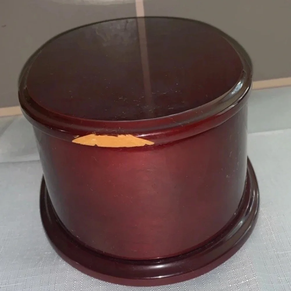 🎯 NEW Oval Cherry Wood Jewelry Box NWOT